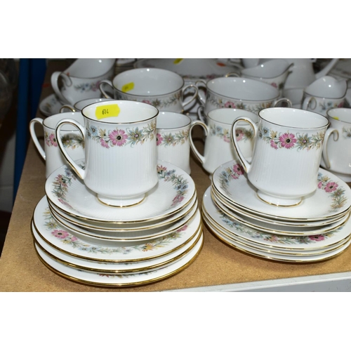 614 - A ROYAL ALBERT/PARAGON 'BELINDA' PART DINNER SERVICE, comprising ten coffee cups (two Royal Albert),... 