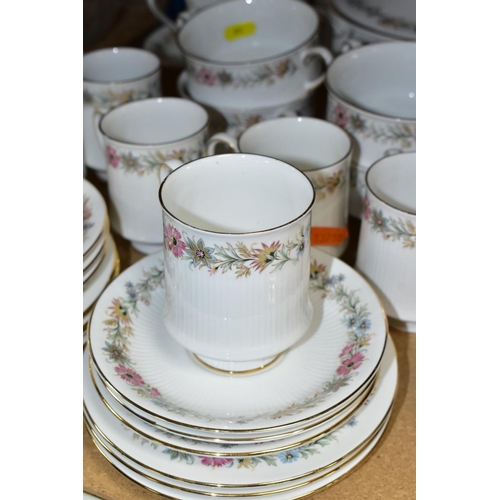 614 - A ROYAL ALBERT/PARAGON 'BELINDA' PART DINNER SERVICE, comprising ten coffee cups (two Royal Albert),... 