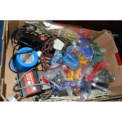 617 - A QUANTITY OF ASSORTED SCALEXTRIC ITEMS, to include two unboxed Auto Union type C cars, No MM/C (one... 