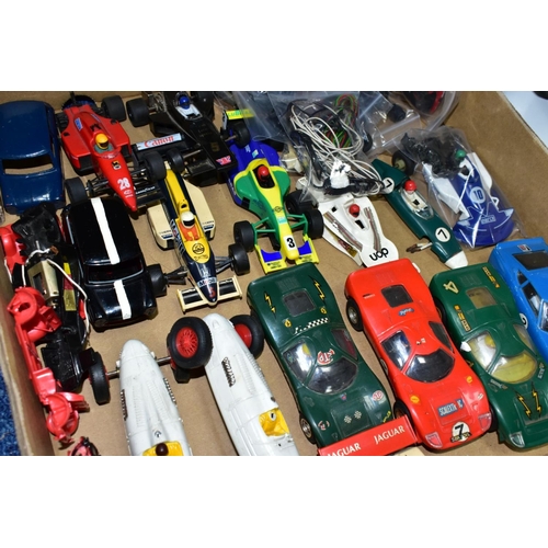 617 - A QUANTITY OF ASSORTED SCALEXTRIC ITEMS, to include two unboxed Auto Union type C cars, No MM/C (one... 