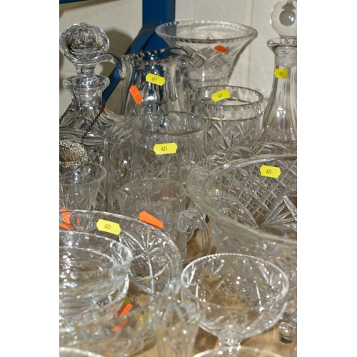 621 - A GROUP OF CUT GLASSWARE, including Corbet cut glass Trifle bowl and six matching dishes, boxed Tutb... 