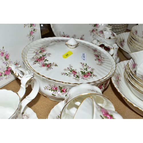 629 - ROYAL ALBERT 'LAVENDER ROSE' PATTERN DINNER, TEA AND COFFEE SERVICE, oval platter (seconds), twin ha... 