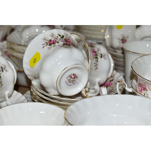 629 - ROYAL ALBERT 'LAVENDER ROSE' PATTERN DINNER, TEA AND COFFEE SERVICE, oval platter (seconds), twin ha... 