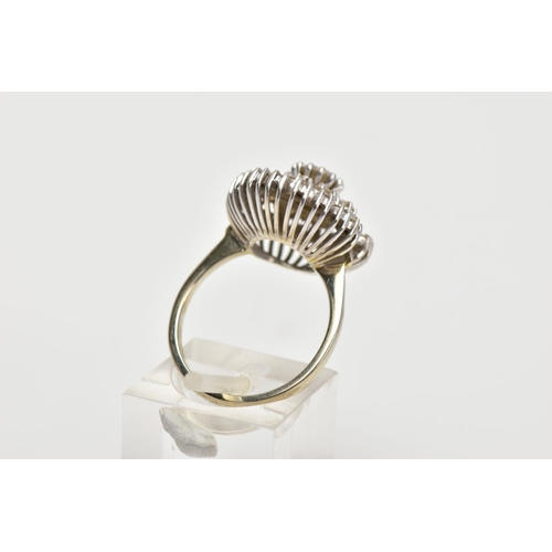1 - A MODERN DIAMOND CLUSTER RING, centring on a modern round brilliant diamond, estimated weight 0.50ct... 