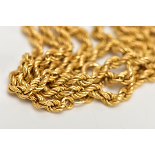 6 - A 9CT GOLD ROPE TWIST CHAIN, fitted with a spring clasp, hallmarked 9ct gold Sheffield, length 400mm... 