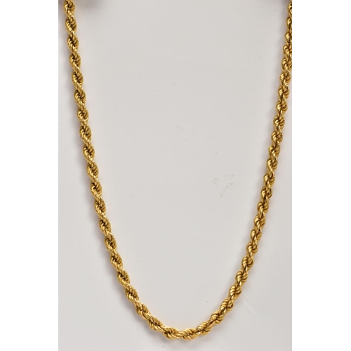 6 - A 9CT GOLD ROPE TWIST CHAIN, fitted with a spring clasp, hallmarked 9ct gold Sheffield, length 400mm... 