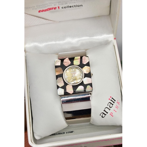 132 - TWO BOXES OF QUARTZ WRISTWATCHES, all of various design including some fashion names, included is a ... 