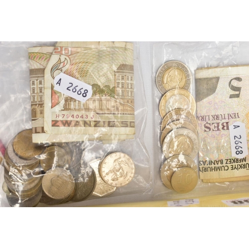 168 - A BOX CONTAINING VARIOUS COINS, MEDALS, COMMEMORATIVES to include over 2.7 kilos of pre 47 coins, tw... 