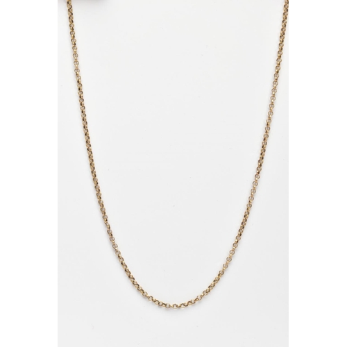 2 - A 9CT GOLD FINE CURB LINK CHAIN, fitted with a spring clasp stamped 9ct gold London import, length 3... 