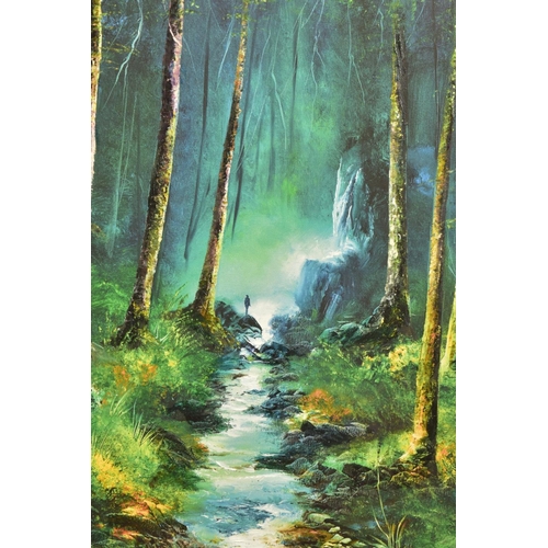 279 - PHILIP GRAY (IRELAND 1959) 'FOREST OF LIGHT' a landscape with waterfall, a limited edition print 55/... 