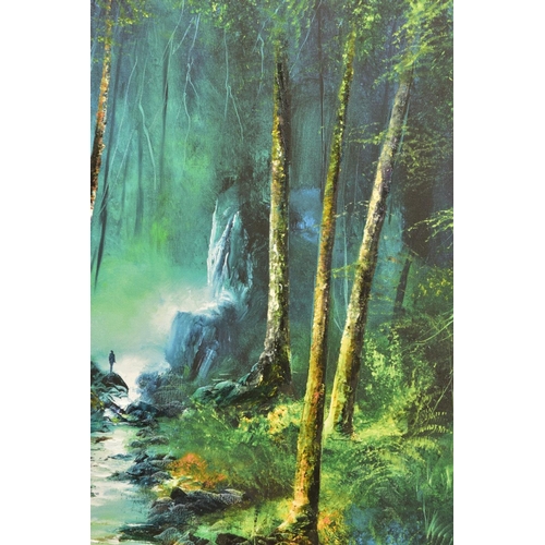 279 - PHILIP GRAY (IRELAND 1959) 'FOREST OF LIGHT' a landscape with waterfall, a limited edition print 55/... 