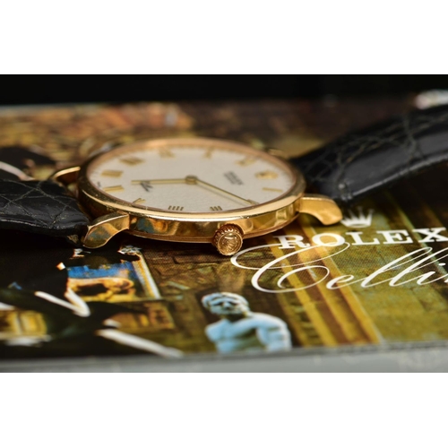 30 - AN 18CT ROLEX CELLINI WRISTWATCH, silvered jubilee dial with gold roman numerals and the Rolex crown... 