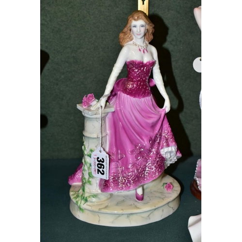 362 - FIVE VARIOUS FIGURINES, comprising Royal Worcester limited edition 'Midnight Rendezvous' from Precio... 