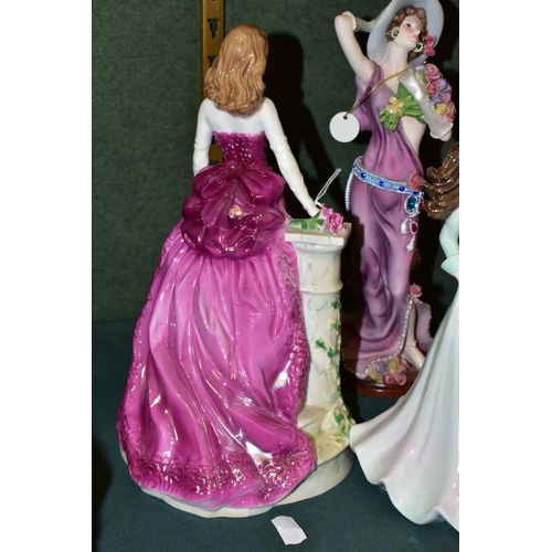 362 - FIVE VARIOUS FIGURINES, comprising Royal Worcester limited edition 'Midnight Rendezvous' from Precio... 