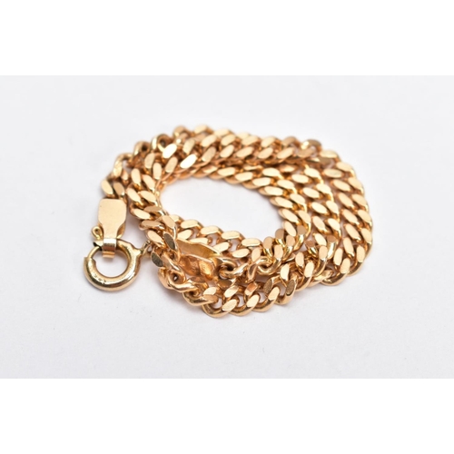 7 - A 9CT GOLD CURB LINK BRACELET, fitted with a spring clasp hallmarked 9ct gold London import, length ... 