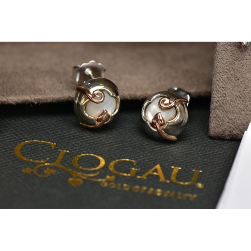 73 - FOUR PAIR OF SILVER CLOGAU EARRINGS, to include a pair of 'Wishbone' earrings, each set with two bri... 