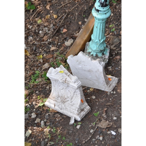 1007 - AN AMERICAN STYLE MAILBOX attached to a cast iron Corinthian column base and concrete foot 134cm hig... 