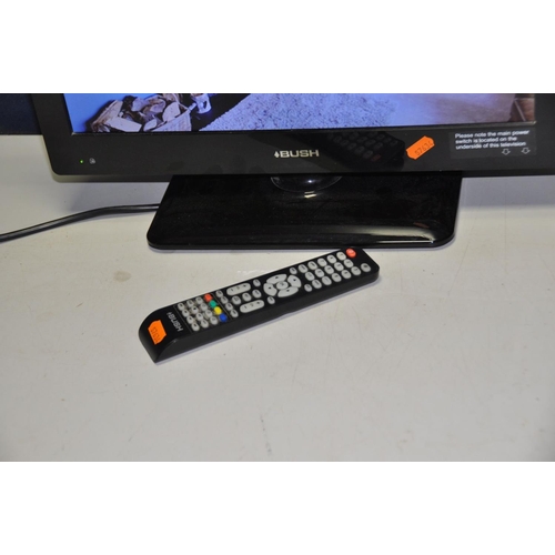 1087 - A BUSH 19in LED TV with remote and a Goodmans Log Burner effect heater( both PAT pass and working) (... 