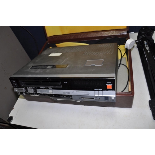 1106 - A TRAY OF AUDIO VISUAL EQUIPMENT including a Panasonic WJ-AVE5 with a WJ-TTL5 Character Generator( P... 