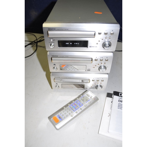 1124 - A DENON DRR-M30 cassette player , a CDR-M30 CD player and a DMD-M30 Mini disc player with one remote... 