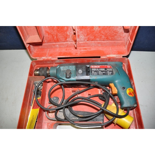 1144 - A BOSCH GSB-20-2REM 110V HAMMER DRILL in case ( untested due to voltage)