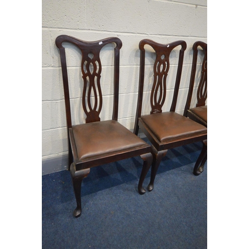 1195 - A SET OF FOUR EARLY 20TH CENTURY CHIPPENDALE STYLE DINING CHAIR (Sd)