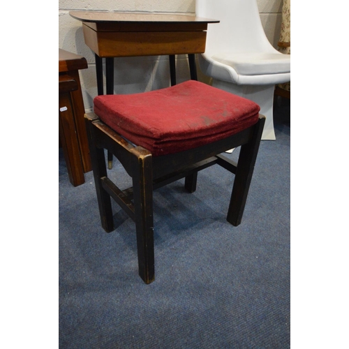 1280 - SEVEN VARIOUS PIECES OF FURNITURE, to include two hardwood nest of tables, Arkana style chair, cutle... 