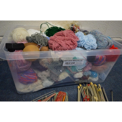 1283 - QUANTITY OF KNITTING WOOL, needles and other accessories