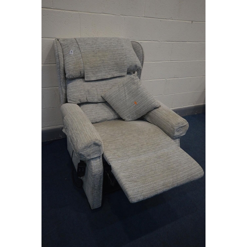 1338 - A CHESHIRE AWAY UPHOLSTERED ELECTRIC RISE AND RECLINE ARMCHAIR (PAT pass and working) (minor cleanin... 