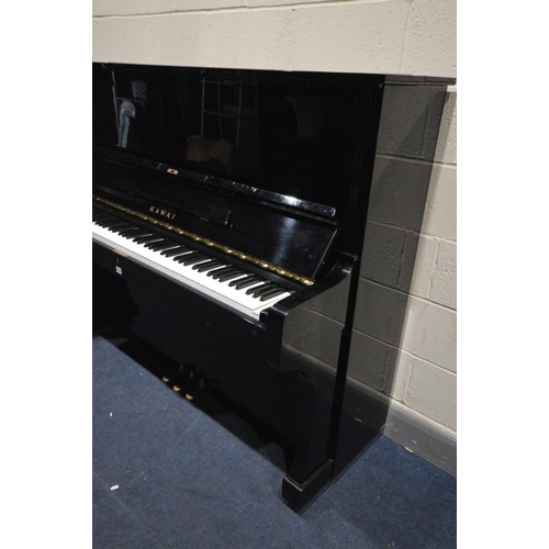 1341 - KAWAI (C1977) A BL-61 UPRIGHT PIANO, gloss ebonised case, overstrung, custom board, serial number k9... 