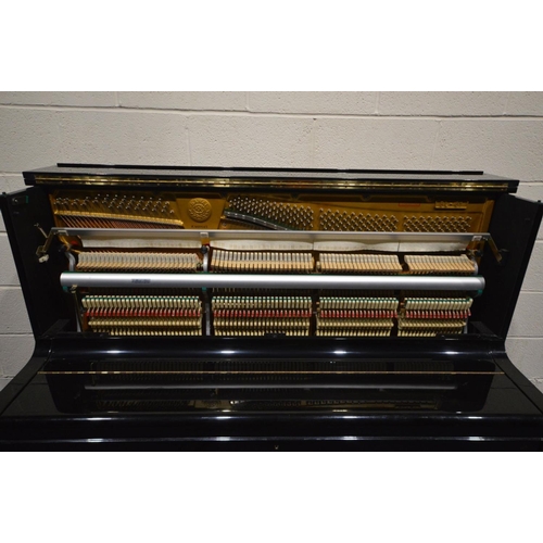 1341 - KAWAI (C1977) A BL-61 UPRIGHT PIANO, gloss ebonised case, overstrung, custom board, serial number k9... 