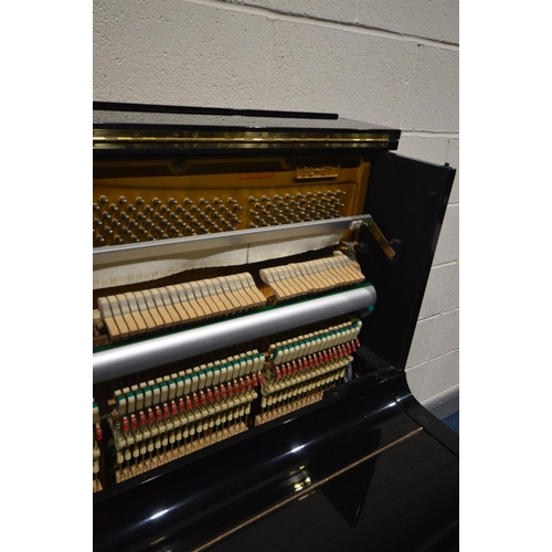 1341 - KAWAI (C1977) A BL-61 UPRIGHT PIANO, gloss ebonised case, overstrung, custom board, serial number k9... 