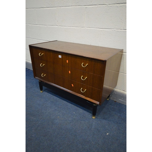 1351 - A LOW G PLAN LIBRENZA AFROMOSIA TEAK CHEST OF TWO LONG DRAWERS, width 97cm x depth 48cm x height 67c... 