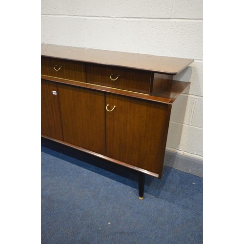 1360 - A G PLAN LIBRENZA AFROMOSIA TEAK SIDEBOARD with triple frieze drawers and double bi-fold cupboard do... 