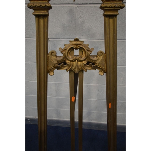 1436 - A GILTWOOD FRENCH STYLE ARTIST EASEL, foliate decoration, width 60cm x height 190cm