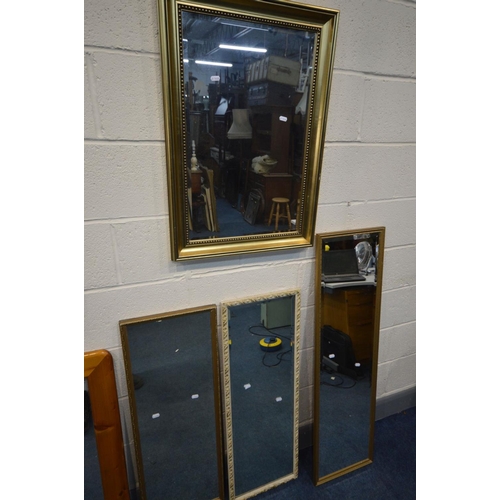 1474 - A COLLECTION OF EIGHT VARIOUS MIRRORS, of various sizes and materials, largest mirror size, 54cm x 7... 