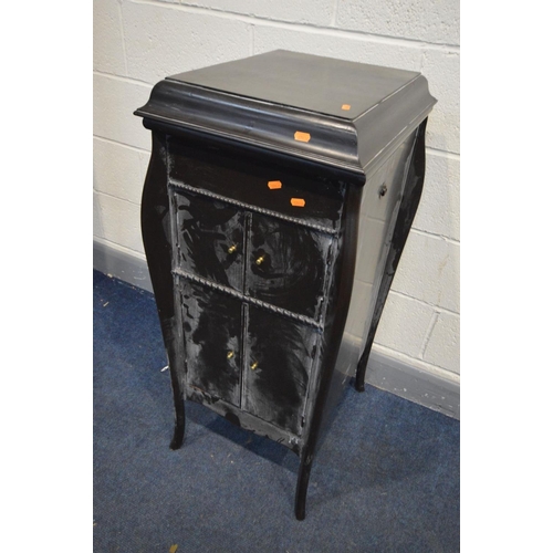 1492 - A GARRARD TURNTABLE, with a Bakelite tone arm, within a vintage oak gramophone case, with 46cm x dep... 