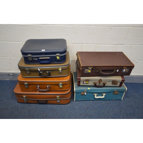 1517 - SEVEN VARIOUS VINTAGE SUITCASES