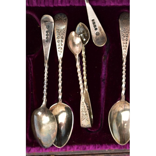 144 - A SET OF SILVER CUTLERY, A SILVER CHRISTENING GIFT SET AND A CASED SET OF BUTTER KNIVES, to include ... 