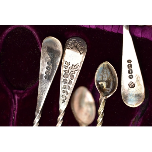 144 - A SET OF SILVER CUTLERY, A SILVER CHRISTENING GIFT SET AND A CASED SET OF BUTTER KNIVES, to include ... 