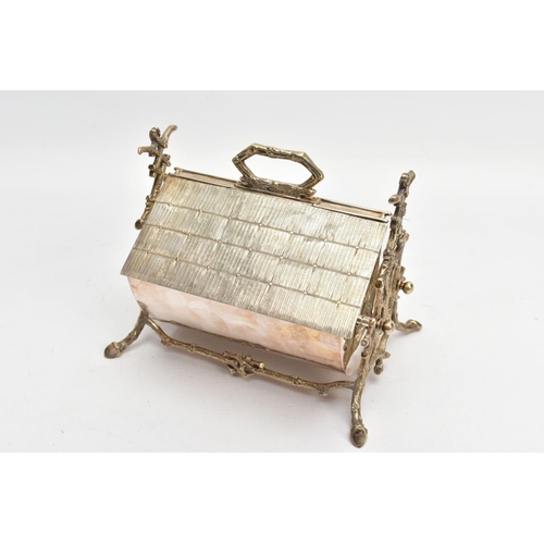 196 - A BOX OF WHITE METAL WARE, to include a wavy square shaped salver with an engraved centre, an emboss... 