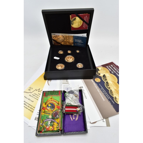 214 - A HATTONS OF LONDON 2020 CASED SIX GOLD COIN PRE-DECIMAL 50TH ANNIVERSARY gold proof prestige set, g... 