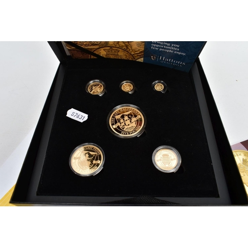 214 - A HATTONS OF LONDON 2020 CASED SIX GOLD COIN PRE-DECIMAL 50TH ANNIVERSARY gold proof prestige set, g... 