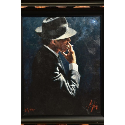 308 - FABIAN PEREZ (ARGENTINA 1967) 'SMOKING UNDER THE LIGHT', a limited edition print of a male figure 26... 