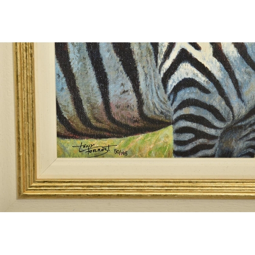 309 - TONY FORREST (BRITISH 1961) 'NEAREST AND DEAREST', a limited edition print of zebras 50/195, signed ... 