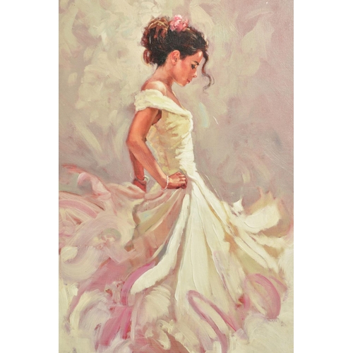 315 - MARK SPAIN (BRITISH CONTEMPORARY) 'BOLERO', a limited edition print of a female figure wearing a whi... 