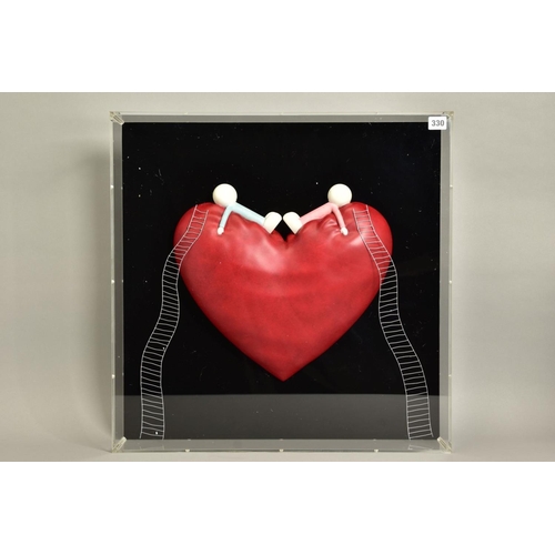 330 - DOUG HYDE (BRITISH 1972) 'HIGH ON LOVE' a limited edition sculpture of figures on a heart 121/150 au... 