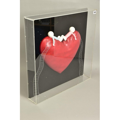 330 - DOUG HYDE (BRITISH 1972) 'HIGH ON LOVE' a limited edition sculpture of figures on a heart 121/150 au... 