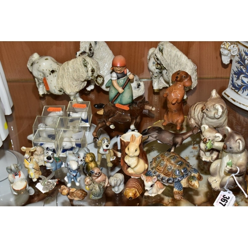 367 - A COLLECTION OF WADE WHIMSIES, BESWICK ANIMALS AND OTHER SMALL ORNAMENTS, including Beswick Koala Be... 