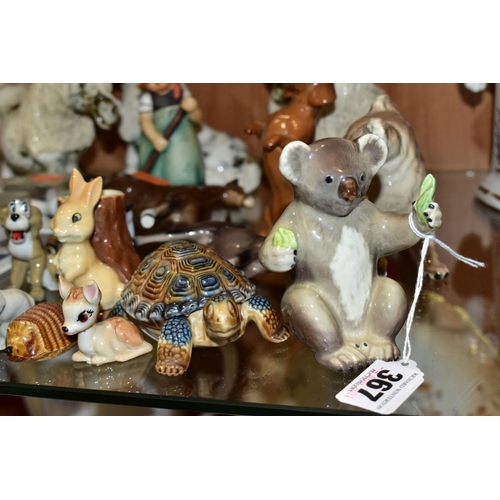 367 - A COLLECTION OF WADE WHIMSIES, BESWICK ANIMALS AND OTHER SMALL ORNAMENTS, including Beswick Koala Be... 